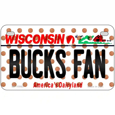 Bucks Fan Wisconsin Novelty Metal License Plate 7" x 4" (MP)