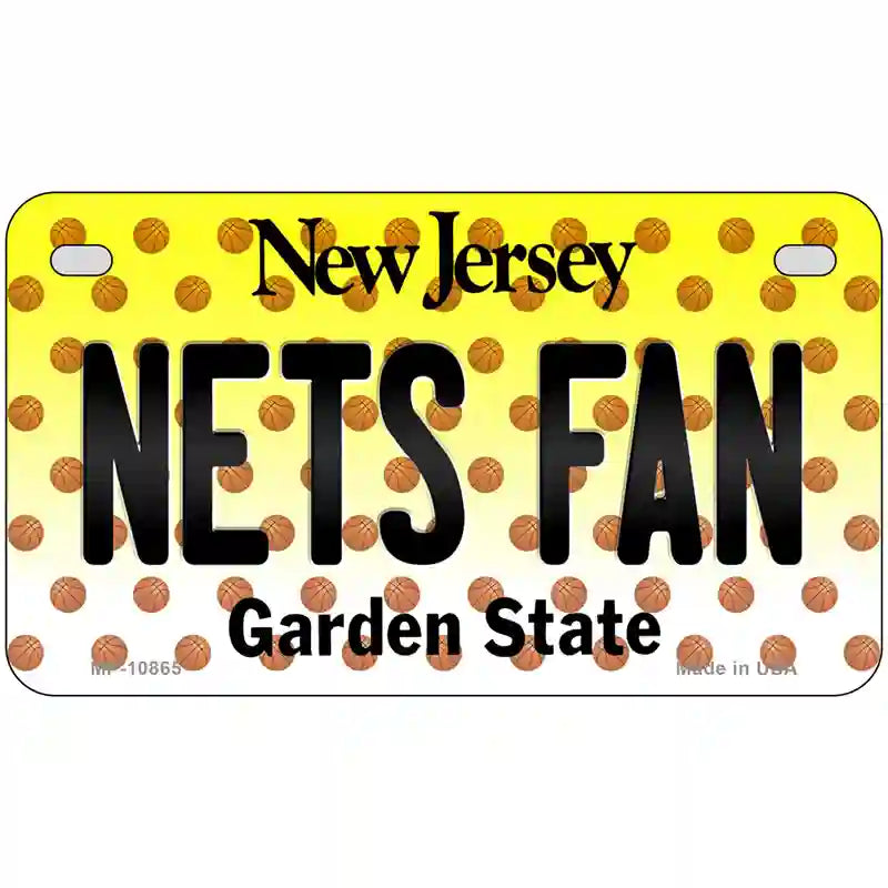 Nets Fan New Jersey Novelty Metal License Plate 7" x 4" (MP)