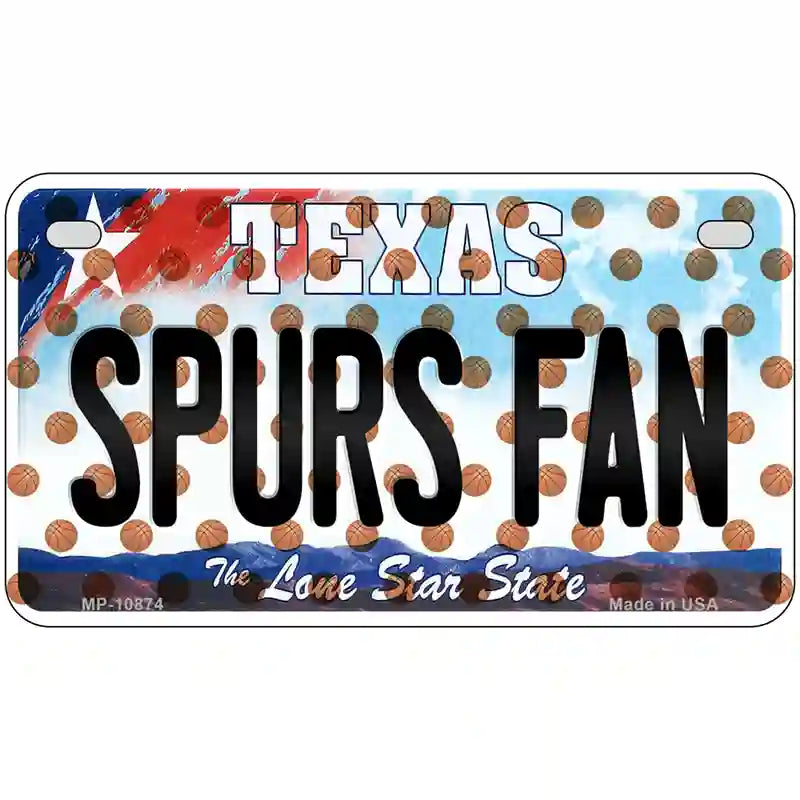 Spurs Fan Texas Novelty Metal License Plate 7" x 4" (MP)