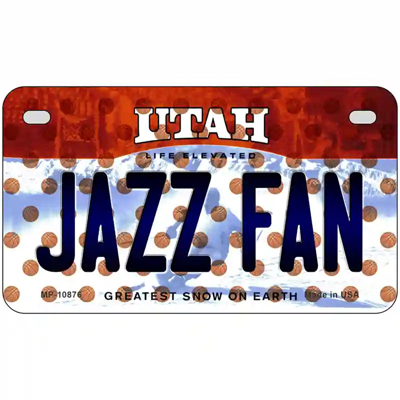 Jazz Fan Utah Novelty Metal License Plate 7" x 4" (MP)