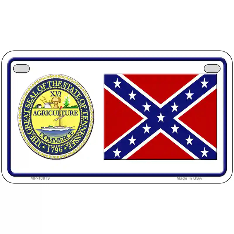 Confederate Flag Tennessee Seal Novelty Metal License Plate 7" x 4" (MP)