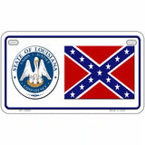 Confederate Flag Louisiana Seal Novelty Metal License Plate 7" x 4" (MP)