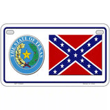 Confederate Flag Texas Seal Novelty Metal License Plate 7" x 4" (MP)