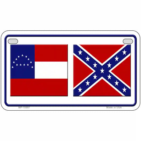 Confederate Robert E Lee Flag Novelty Metal License Plate 7" x 4" (MP)