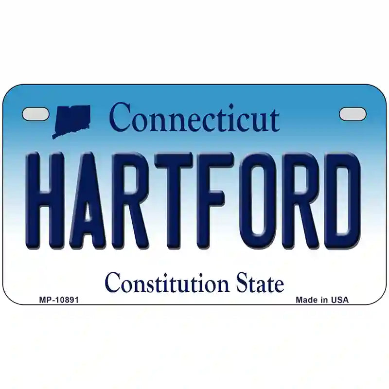 Hartford Connecticut Metal Novelty License Plate 7" x 4" (MP)