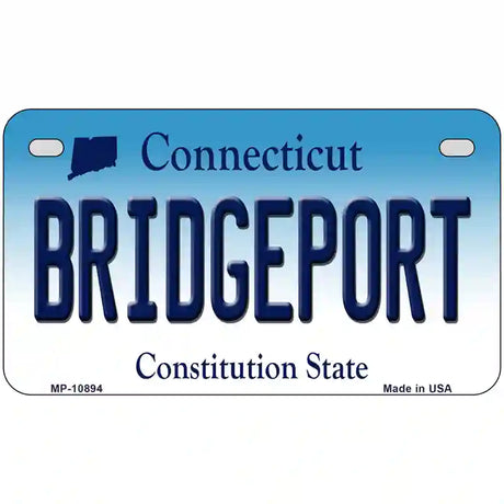 Bridgeport Connecticut Metal Novelty License Plate 7" x 4" (MP)