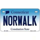 Norwalk Connecticut Metal Novelty License Plate 7" x 4" (MP)