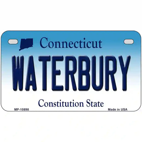 Waterbury Connecticut Metal Novelty License Plate 7" x 4" (MP)