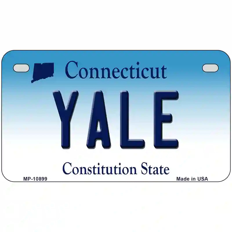 Yale Connecticut Metal Novelty License Plate 7" x 4" (MP)