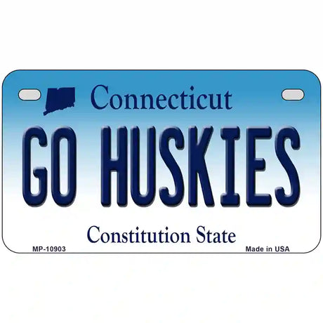 Go Huskies Connecticut Metal Novelty License Plate 7" x 4" (MP)