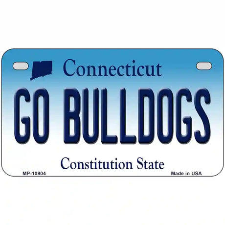 Go Bulldogs Connecticut Metal Novelty License Plate 7" x 4" (MP)