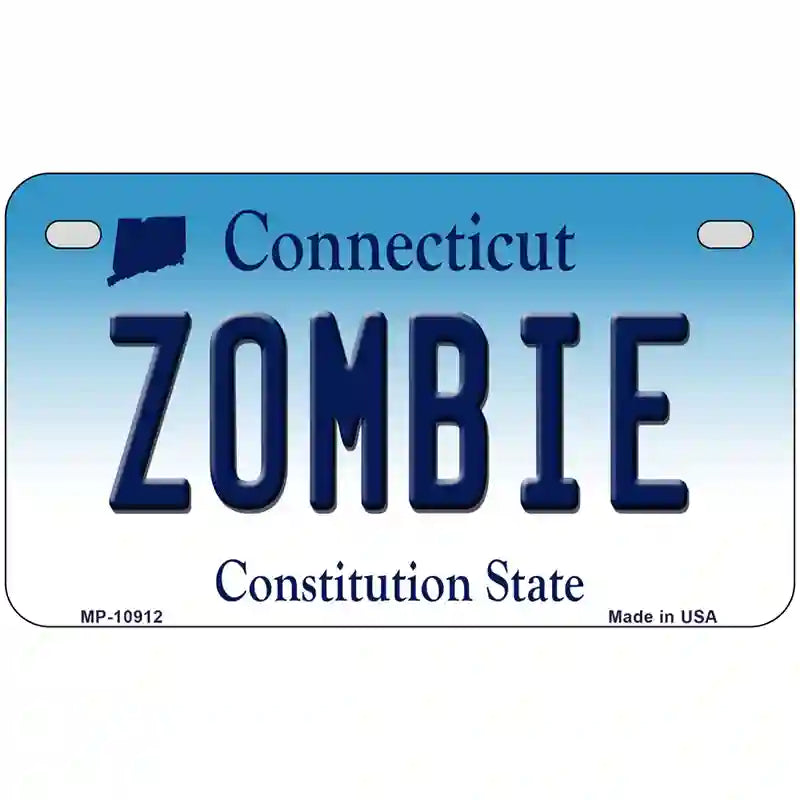 Zombie Connecticut Metal Novelty License Plate 7" x 4" (MP)