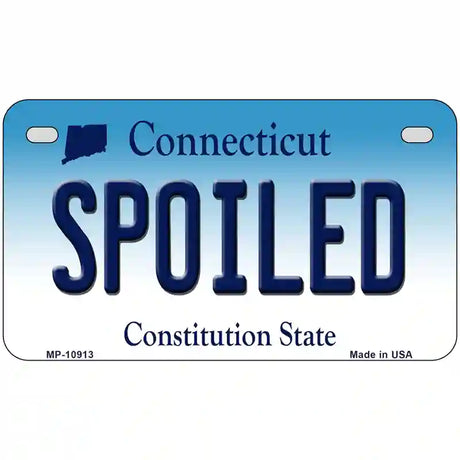 Spoiled Connecticut Metal Novelty License Plate 7" x 4" (MP)