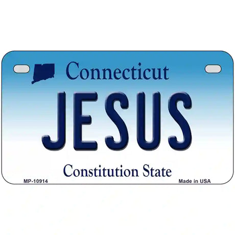 Jesus Connecticut Metal Novelty License Plate 7" x 4" (MP)