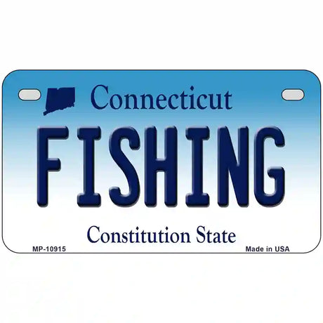 Fishing Connecticut Metal Novelty License Plate 7" x 4" (MP)