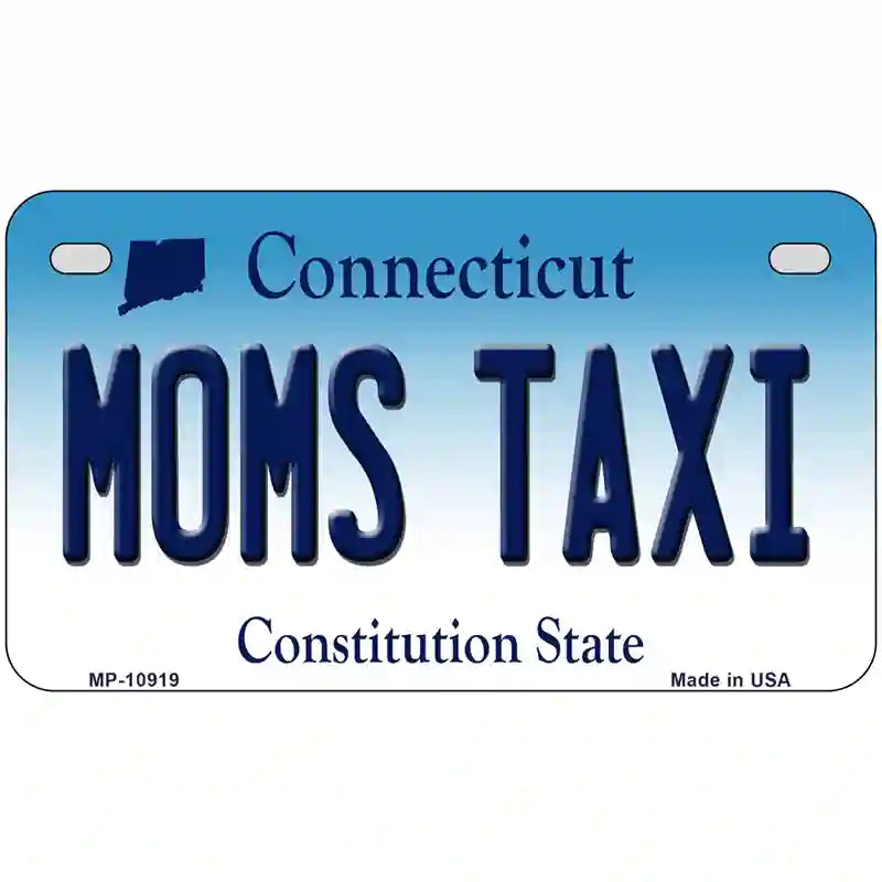 Moms Taxi Connecticut Metal Novelty License Plate 7" x 4" (MP)