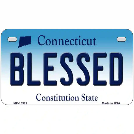 Blessed Connecticut Metal Novelty License Plate 7" x 4" (MP)