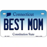 Best Mom Connecticut Metal Novelty License Plate 7" x 4" (MP)