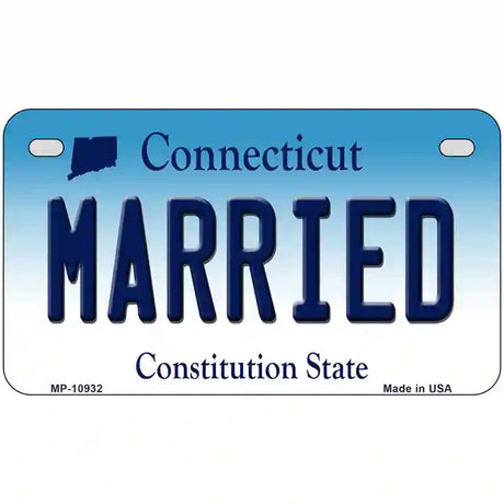 Married Connecticut Metal Novelty License Plate 7" x 4" (MP)