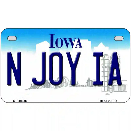 N Joy IA Iowa Metal Novelty License Plate 7" x 4" (MP)