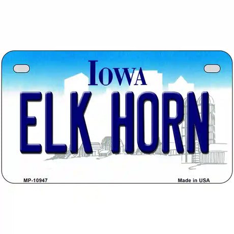 Elk Horn Iowa Metal Novelty License Plate 7" x 4" (MP)