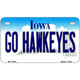 Go Hawkeyes Iowa Metal Novelty License Plate 7" x 4" (MP)