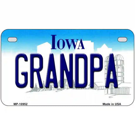 Grandpa Iowa Metal Novelty License Plate 7" x 4" (MP)