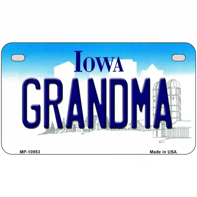 Grandma Iowa Metal Novelty License Plate 7" x 4" (MP)