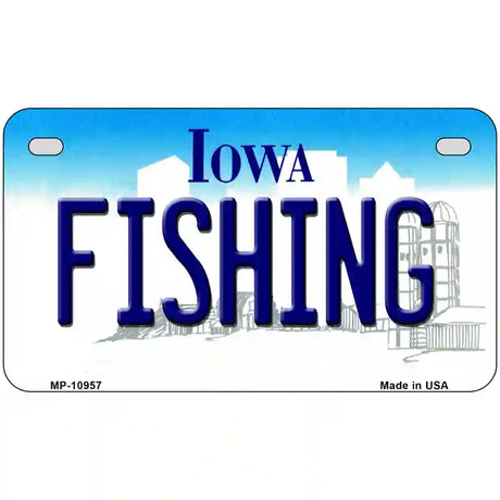 Fishing Iowa Metal Novelty License Plate 7" x 4" (MP)