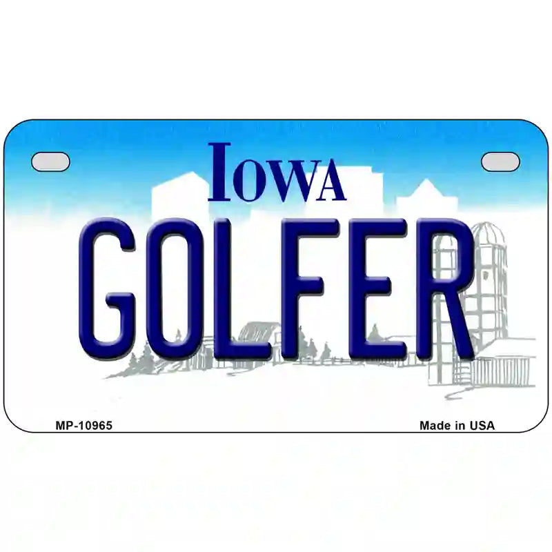 Golfer Iowa Metal Novelty License Plate 7" x 4" (MP)