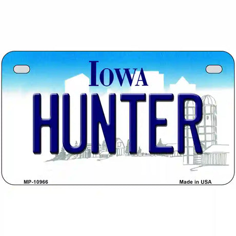 Hunter Iowa Metal Novelty License Plate 7" x 4" (MP)