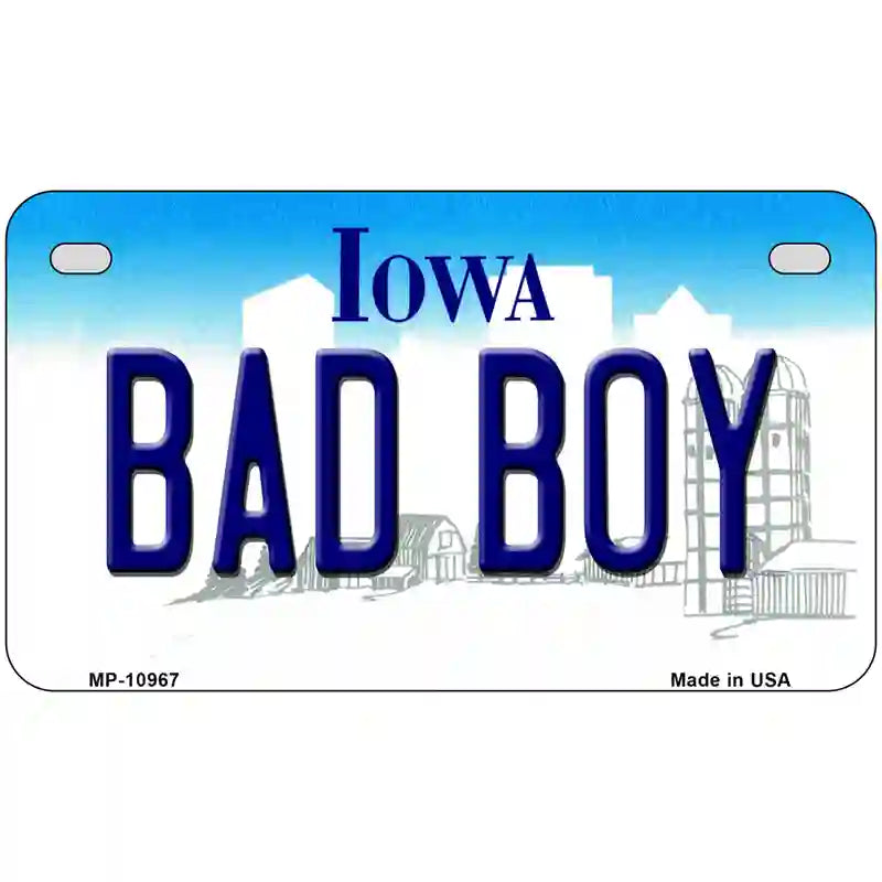 Bad Boy Iowa Metal Novelty License Plate 7" x 4" (MP)