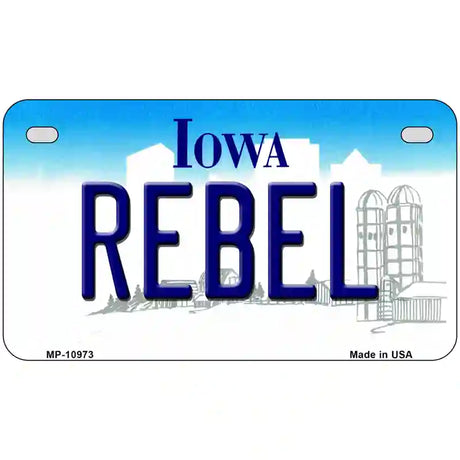 Rebel Iowa Metal Novelty License Plate 7" x 4" (MP)