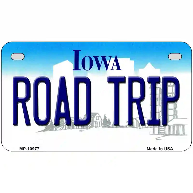 Road Trip Iowa Metal Novelty License Plate 7" x 4" (MP)