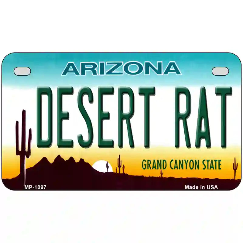 Desert Rat Arizona Novelty Metal License Plate 7" x 4" (MP)