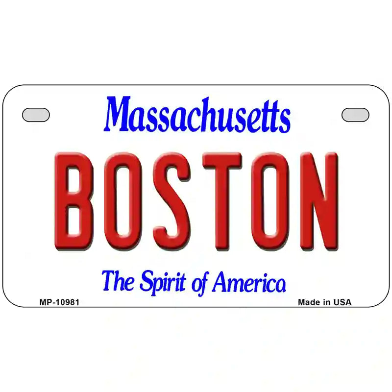 Boston Massachusetts Metal Novelty License Plate