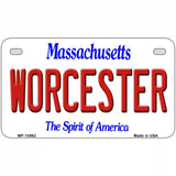 Worcester Massachusetts Metal Novelty License Plate