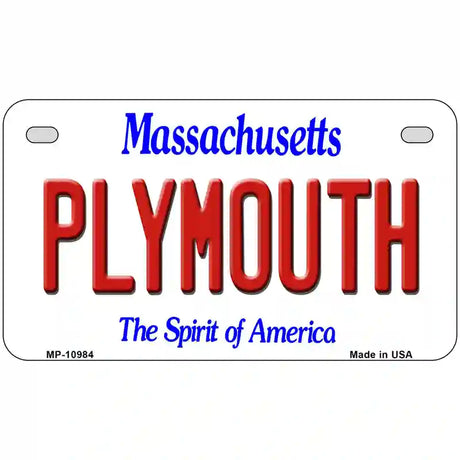 Plymouth Massachusetts Metal Novelty License Plate 7" x 4" (MP)