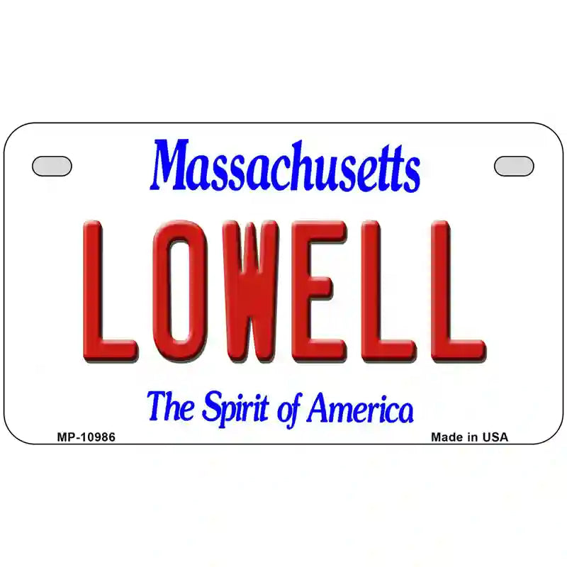 Lowell Massachusetts Metal Novelty License Plate