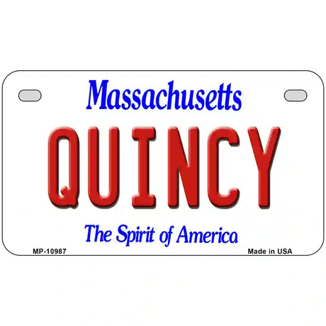 Quincy Massachusetts Metal Novelty License Plate 7" x 4" (MP)