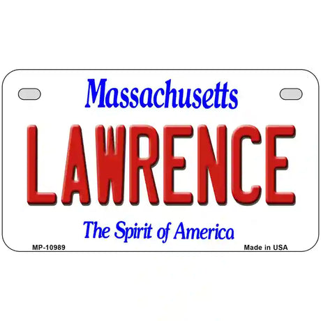 Lawrence Massachusetts Metal Novelty License Plate 7" x 4" (MP)