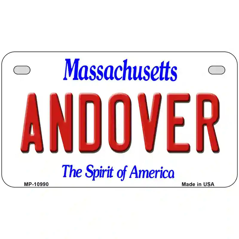 Andover Massachusetts Metal Novelty License Plate 7" x 4" (MP)