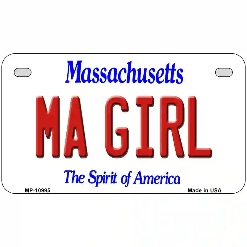 MA Girl Massachusetts Metal Novelty License Plate 7" x 4" (MP)