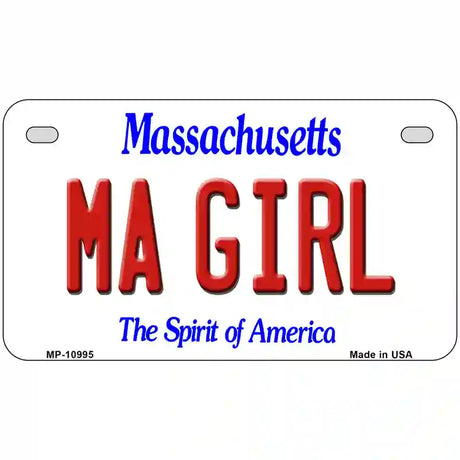 MA Girl Massachusetts Metal Novelty License Plate 7" x 4" (MP)