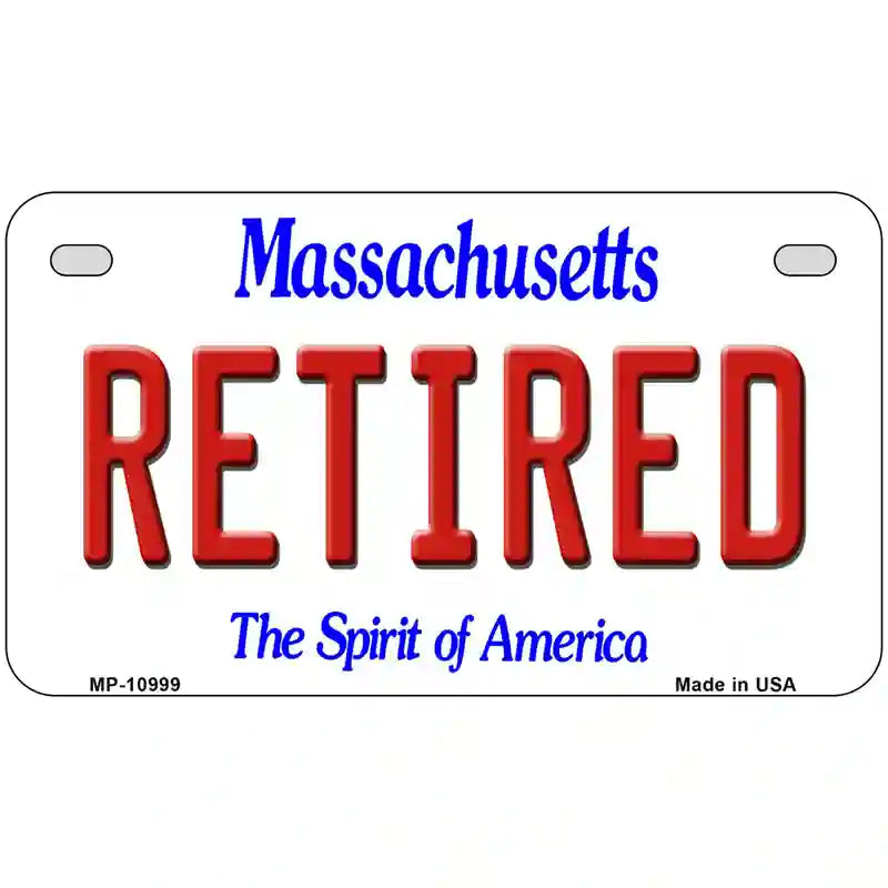 Retired Massachusetts Metal Novelty License Plate 7" x 4" (MP)