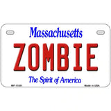 Zombie Massachusetts Metal Novelty License Plate 7" x 4" (MP)