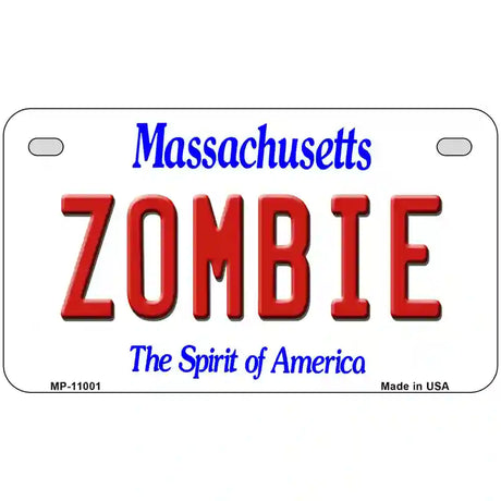 Zombie Massachusetts Metal Novelty License Plate 7" x 4" (MP)