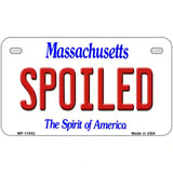 Spoiled Massachusetts Metal Novelty License Plate 7" x 4" (MP)