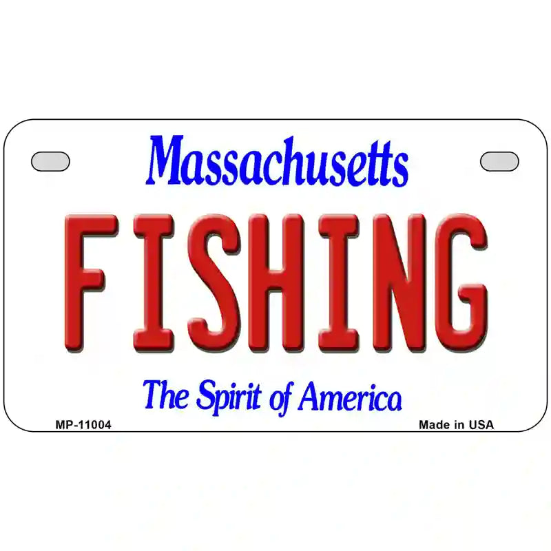 Fishing Massachusetts Metal Novelty License Plate 7" x 4" (MP)