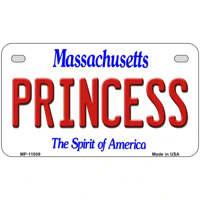 Princess Massachusetts Metal Novelty License Plate 7" x 4" (MP)